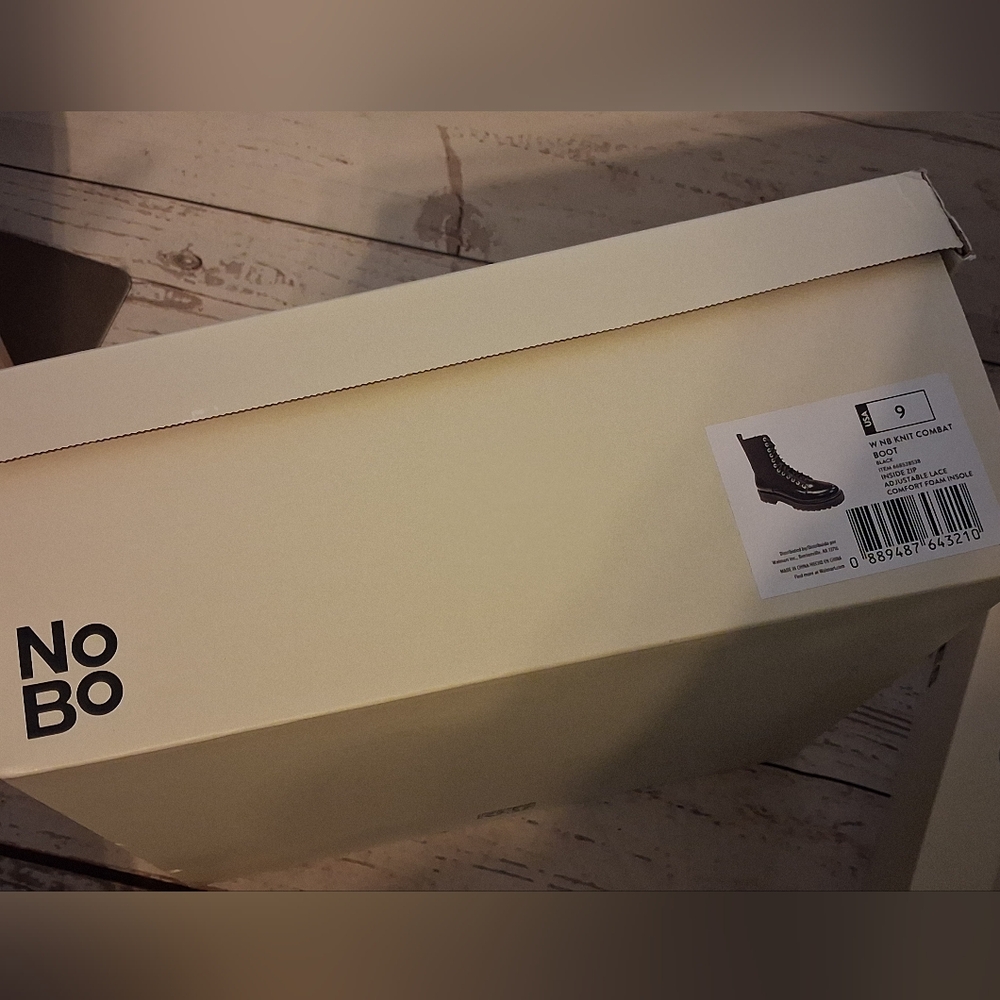 No Boundaries Black Vinyl And Fabric Lace-Up Combat Boots Size 9 - Picture 5 of 7